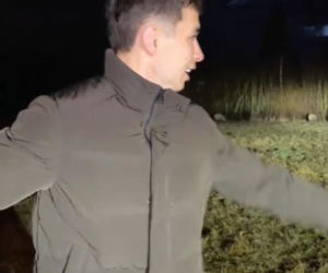 Friz z córką na straszeniu dzików