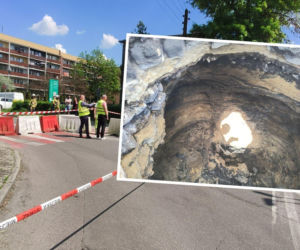 Ogromne zapadlisko na Śląsku. Asfalt nagle runął w dół