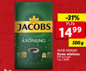 Kawa mielona Jacobs Kronung 14,99 zł/500 g  