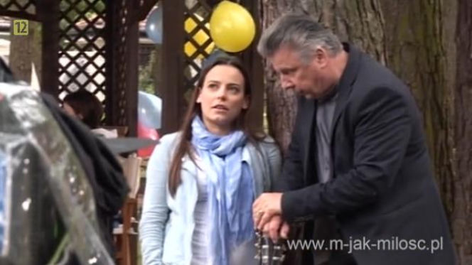 M jak miłość odc. 1081. Wojtek Marszałek (Emilian Kamiński), Magda (Anna Mucha) - na planie M jak miłość