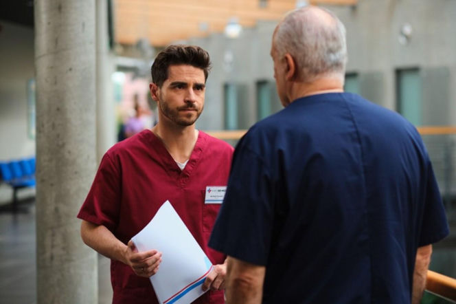 Pierwsza miłość odc. 4138. Marek Żukowski (Maciej Tomaszewski), Kacper (Damian Kulec)