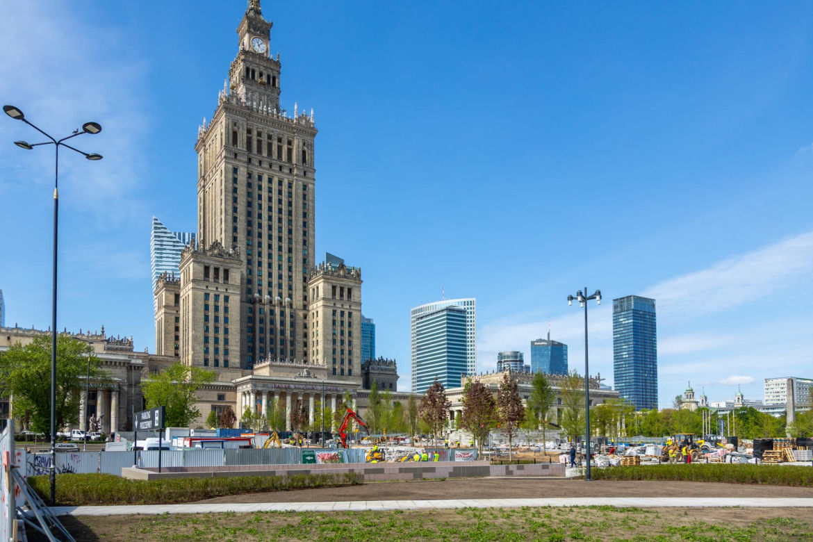 Plac Centralny w Warszawie pod koniec budowy