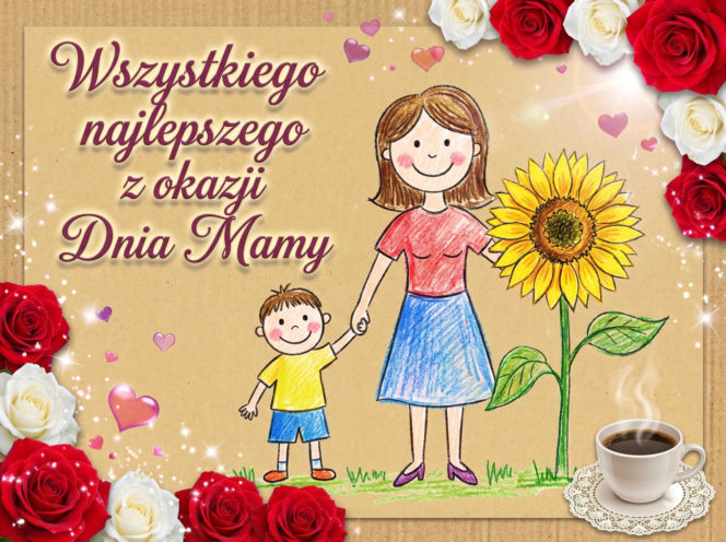 Kartka z życzeniami na Dzień Mamy
