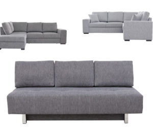 Szara sofa do salonu: szare meble tapicerowane