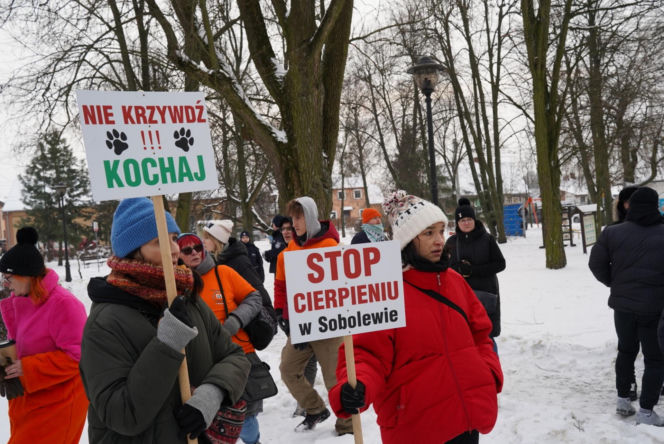 Schronisko dla psów w Sobolewie zamknięte. Jeszcze w sobotę, 24 stycznia, protestowali pod nim mieszkańcy [ZDJĘCIA].