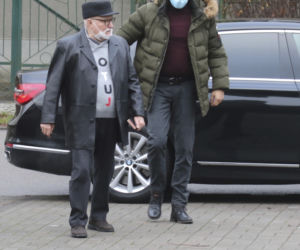 Lech Wałęsa na niedzielnej mszy