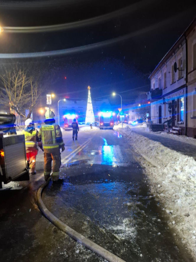 Pożar Biedronki w Polanowie