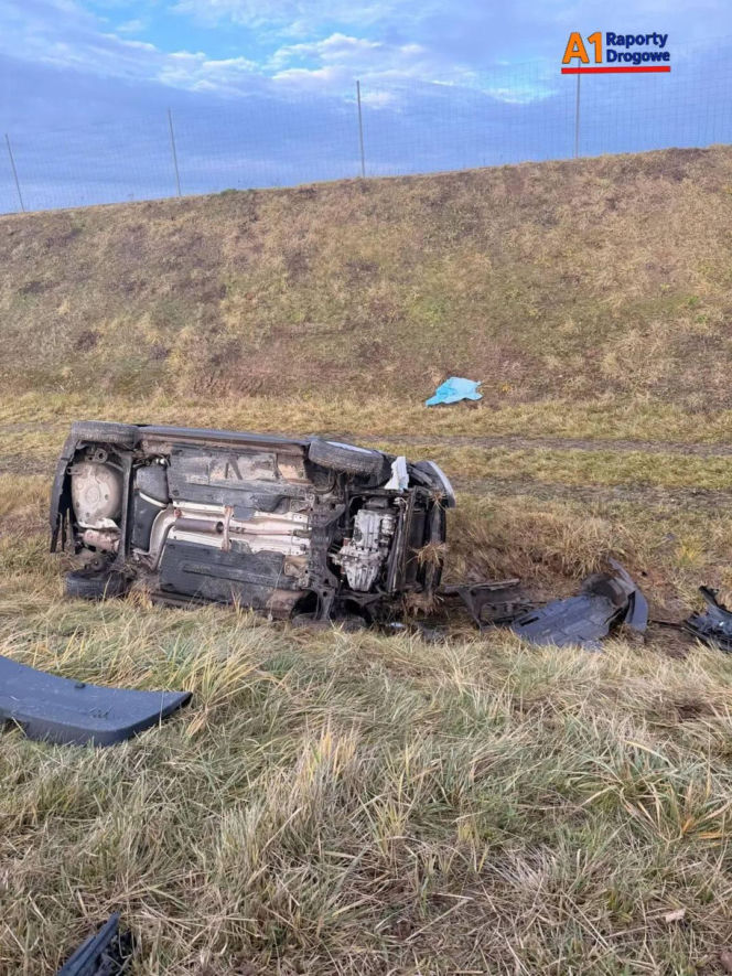 Karambol na autostradzie A1 w środę 11 grudnia 2025
