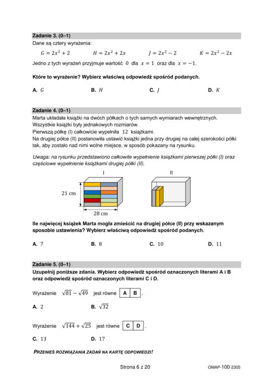 Egzamin ósmoklasisty 2023 - matematyka