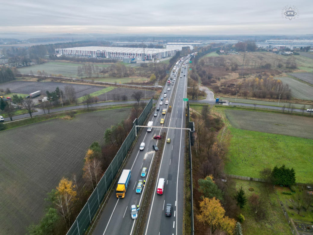Wypadek na S1 w Mysłowicach