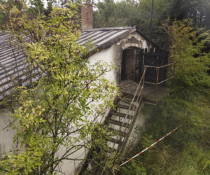 Pożar budynku w Cieszycach pod Wrocławiem
