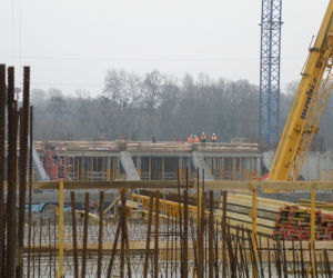 Budowa wrocławskiego stadionu (połowa grudnia 2009 roku)