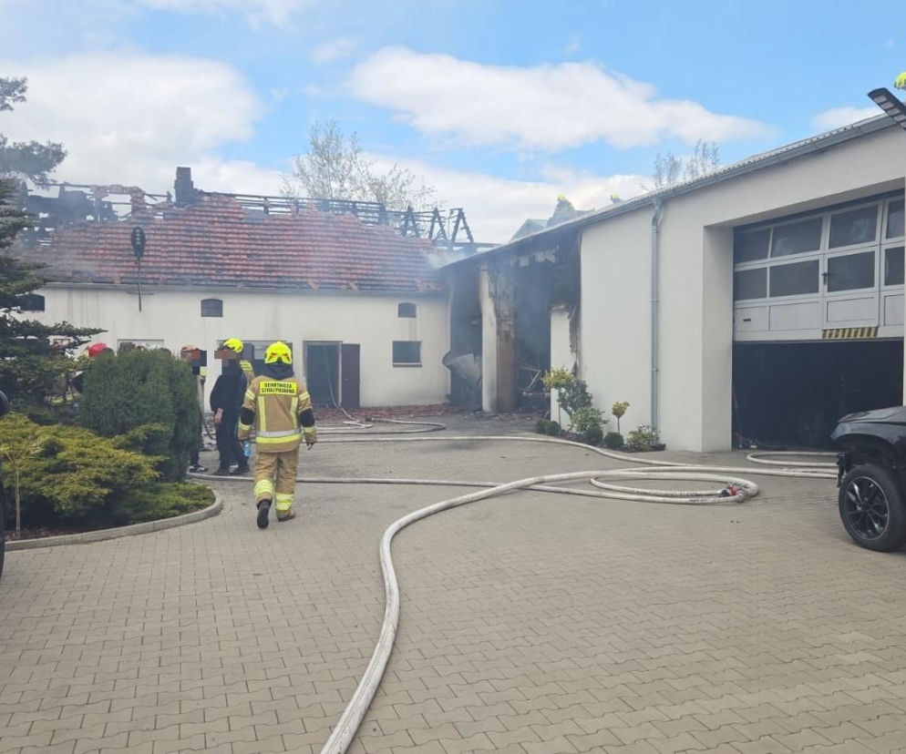 Pożar w hali w Lipnie koło Leszna. W środku części samochodowe