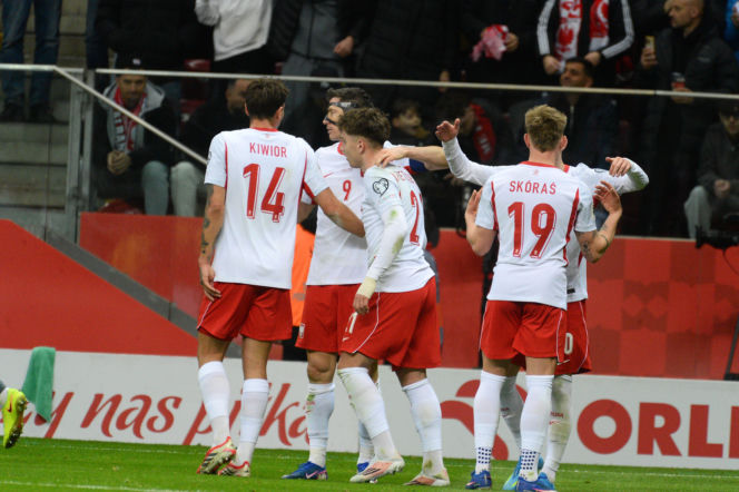 Mecz Polska - Albania. Gol Lewandowskiego