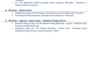 Zmiany w rozkładzie jazdy PKP