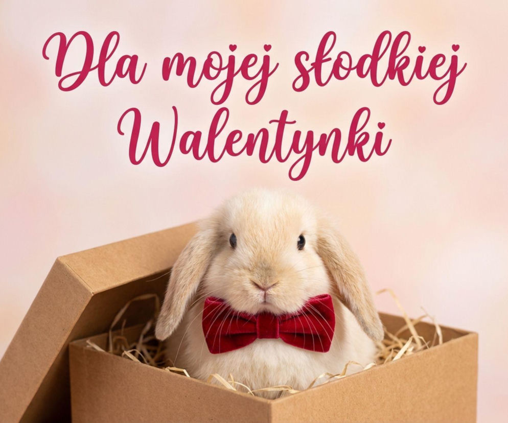 Walentynki 2026 Puszysty króliczek w pudełku prezentowym