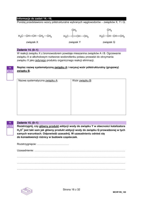 Matura chemia 2024 - poziom rozszerzony