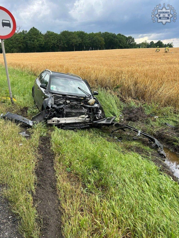 Wypadek na ulicy Gliwickiej w Rudzińcu pod Gliwicami
