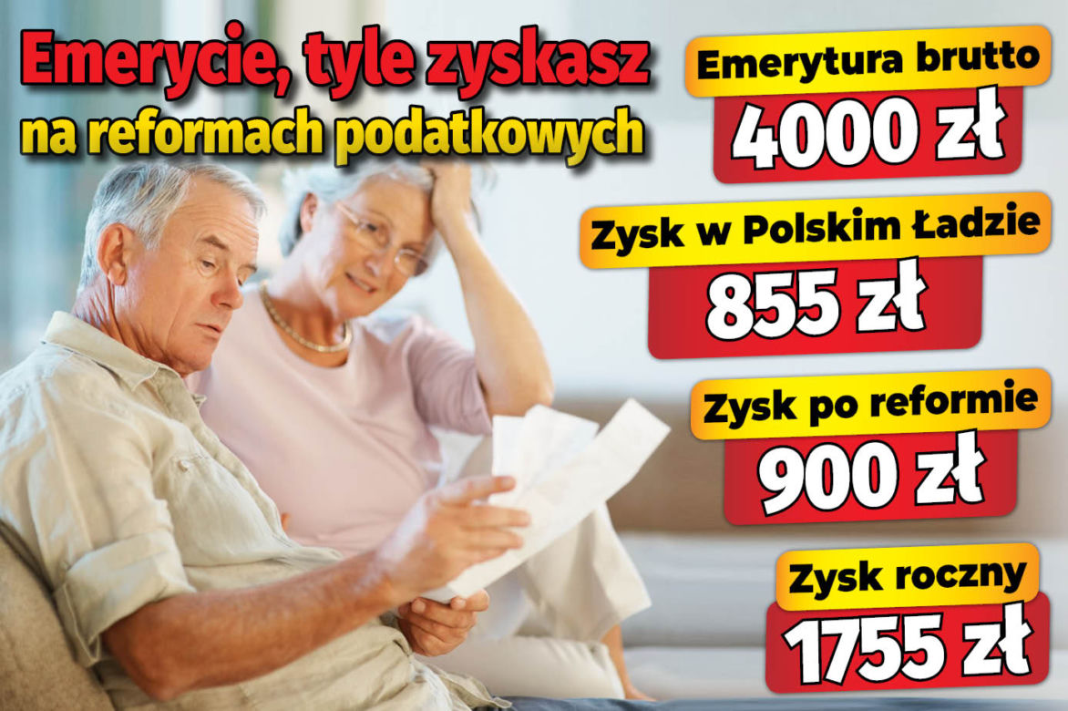 Emerycie, tyle zyskasz na reformach podatkowych