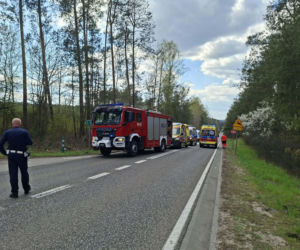 Tragedia na DK 42 Starachowice - Rudnik.  W wypadku zginął motocyklista
