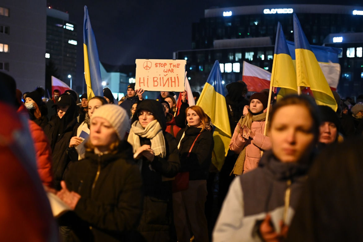 Solidarni z Ukrainą. Wielki wiec w Gdańsku