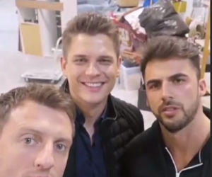 M jak miłość po wakacjach 2019. Janek (Tomas Kollarik), Bartek (Arkadiusz Smoleński), Rafał (Jakub Kucner) na planie