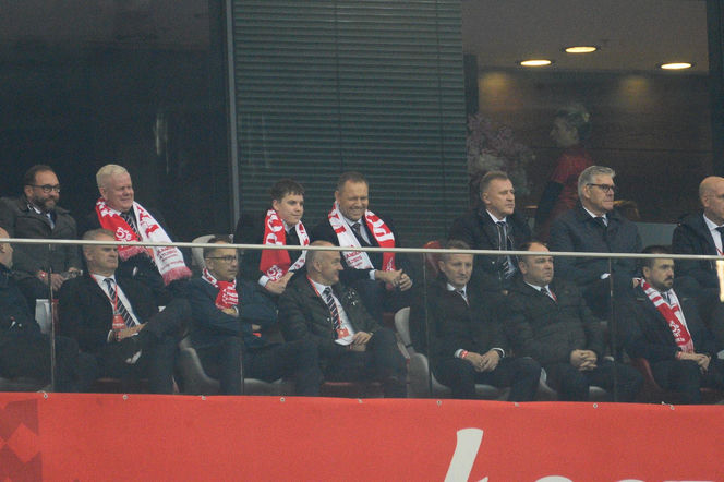 Karol Nawrocki na meczu Polska - Holandia