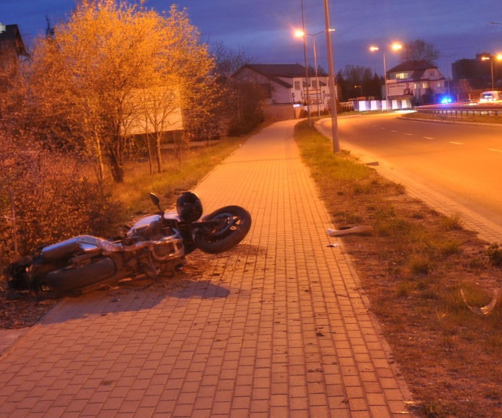 Wypadek motocyklisty w powiecie łukowskim