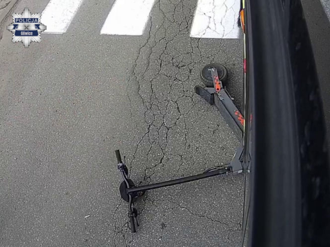 11latek wjechał hulajnoga pod autobus