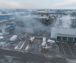 Wielki pożar magazynu pod Poznaniem. Skala zniszczeń poraża!