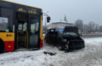 Wypadek autobusu miejskiego w Markach. Są ranni