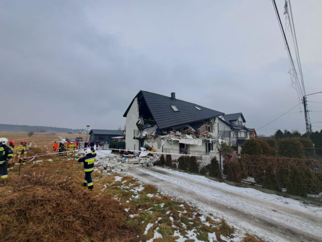 Wybuch domu w Brzezinkach w gminie Masłów
