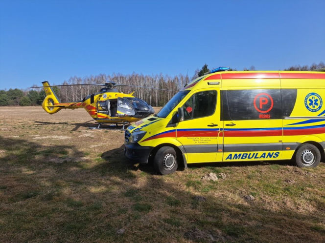 Wypadek z udziałem rowerzysty