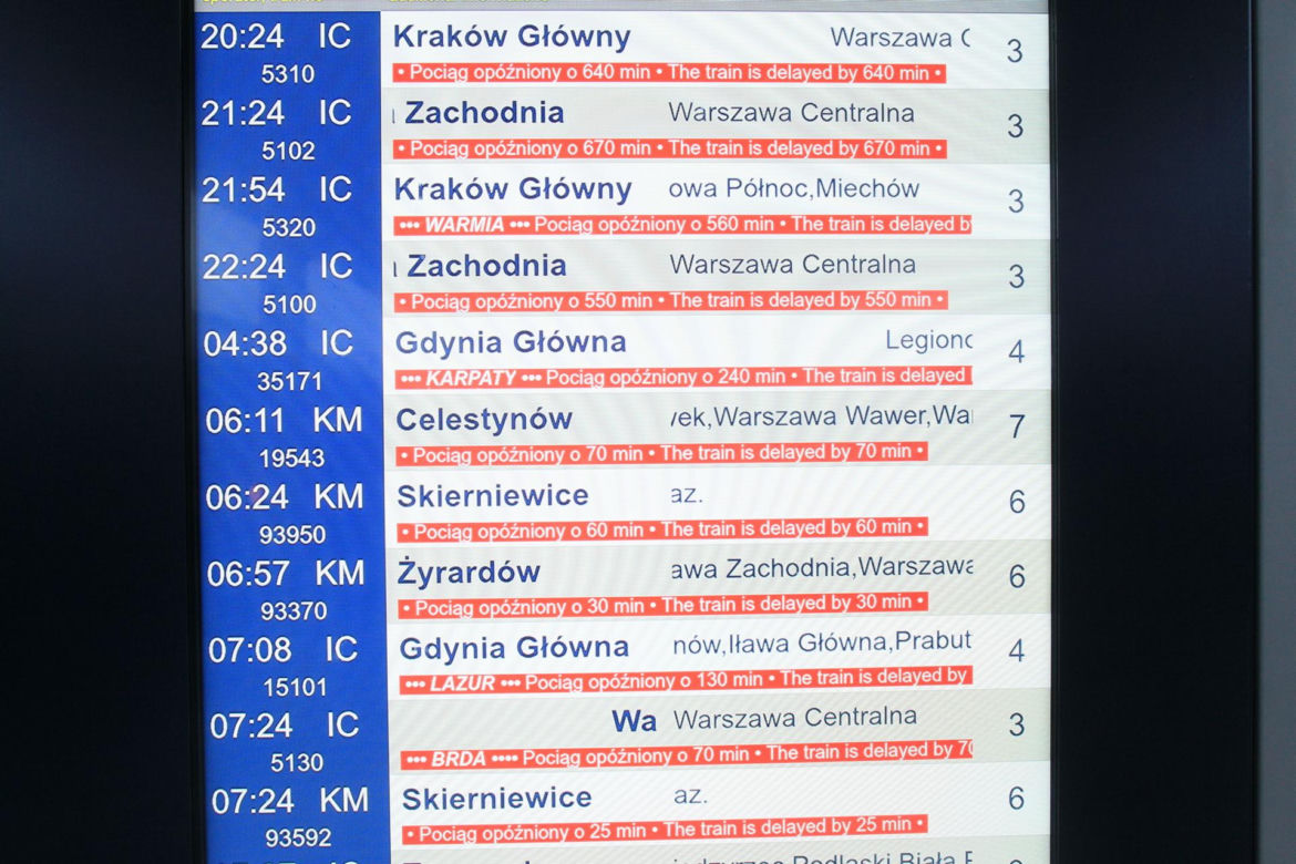 Paraliż na kolei. Gigantyczne opóźnienia pociągów
