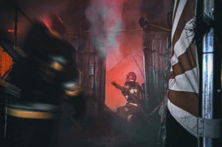 Pożar na targowisku przy ul. Bakalarskiej. Zatrzymano 36-letniego mężczyznę