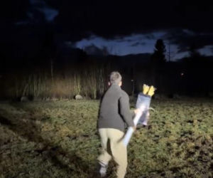 Friz z córką na straszeniu dzików