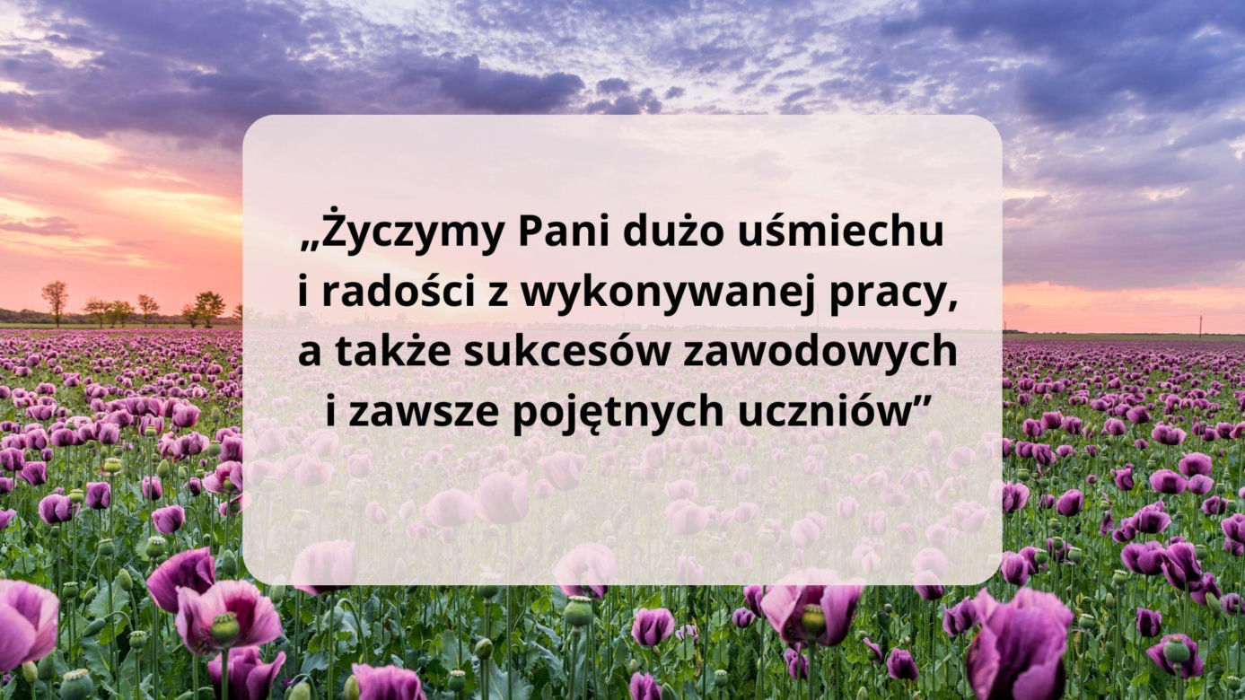 Podziękowania i życzenia na zakończenie roku szkolnego
