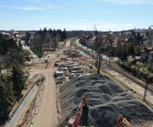 Budowa węzła Łękno - kwiecień 2020