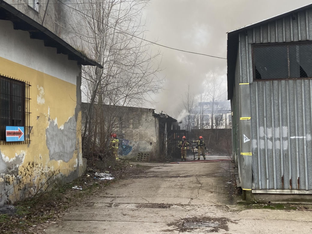 Pożar na ul. Dowborczyków w Łodzi
