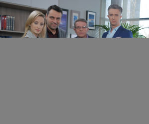 Pierwsza miłość odcinek 2481, Artur (Łukasz Płoszajski), Zbigniew Matejka, Sabina (Urszula Dębska), Aleks (Tomasz Mandes)