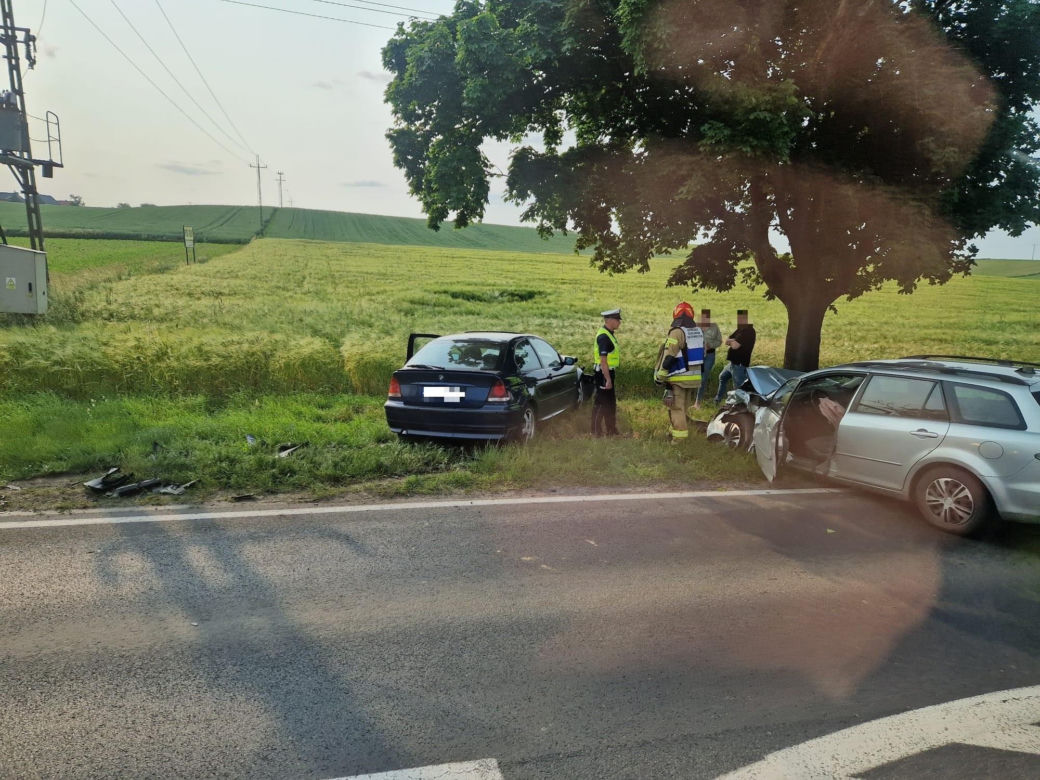 Wypadek niedaleko Gostynia. Kobieta zasnęła za kółkiem