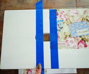 Taboret ze schodkiem IKEA w wersji decoupage