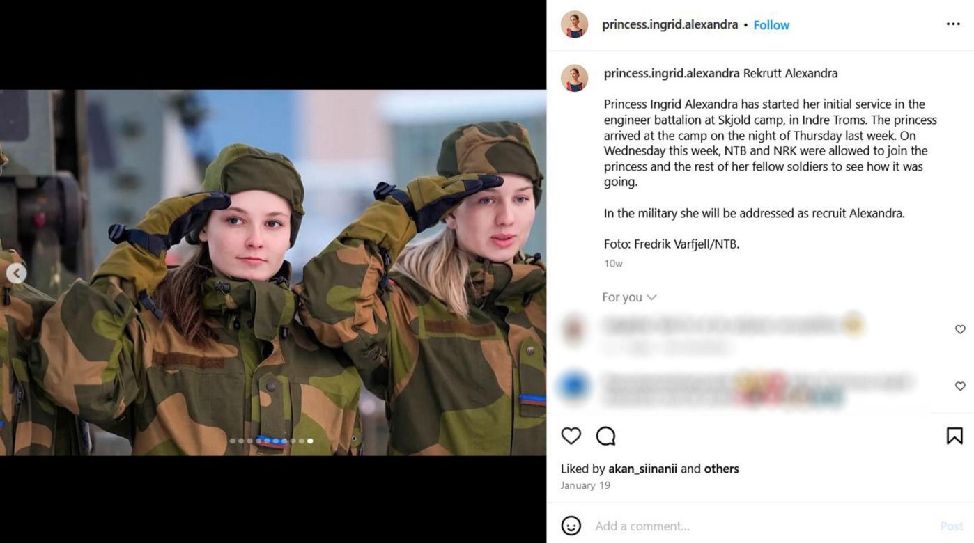 Księżniczka poszła w kamasze. Dostała broń, jest w armii. "Zero przywilejów"