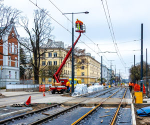 Tramwaj wzdłuż ul. Rakowieckiej w Warszawie - budowa