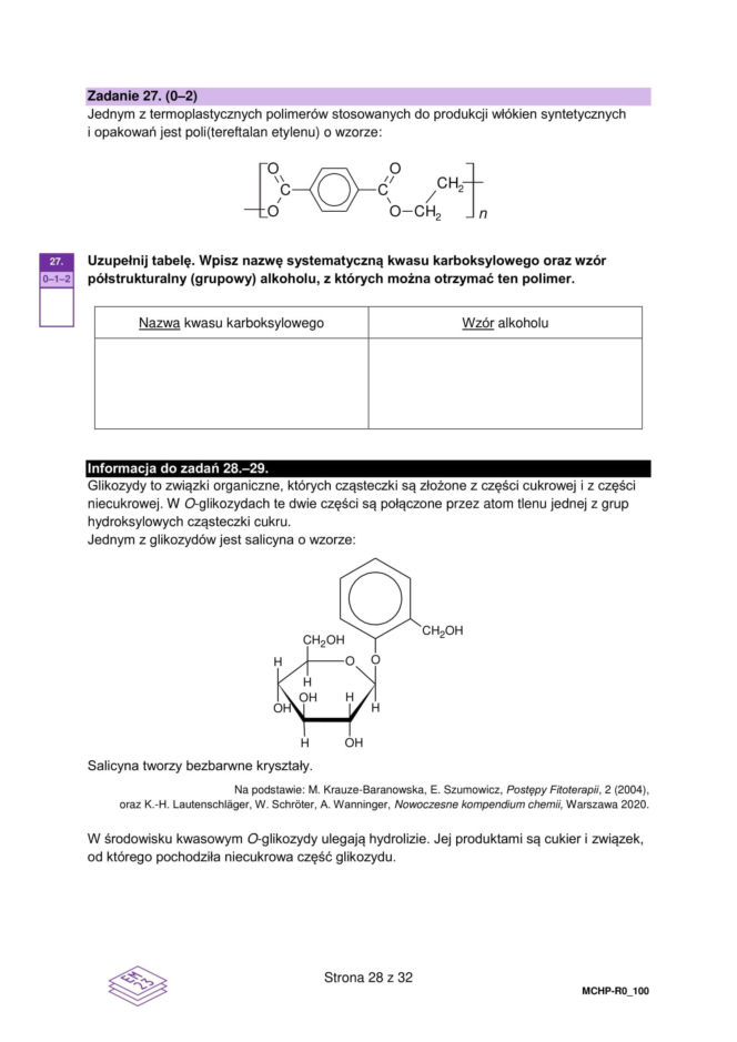 Matura próbna z chemii rozszerzona 2026. ARKUSZE CKE [15.01.2026]
