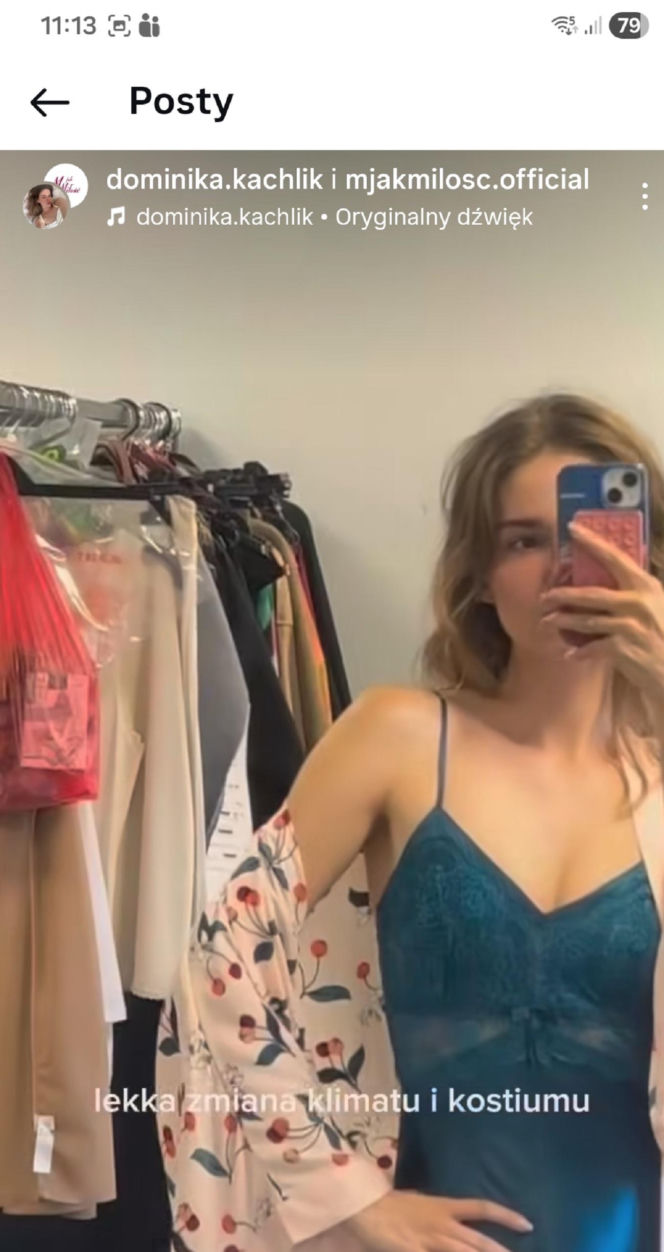 M jak miłość. Dominika Kachlik (Franka) na planie