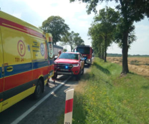 Tragiczny wypadek na DK74 w Łagowie. Nie żyje jedna osoba, droga jest całkowicie zablokowana