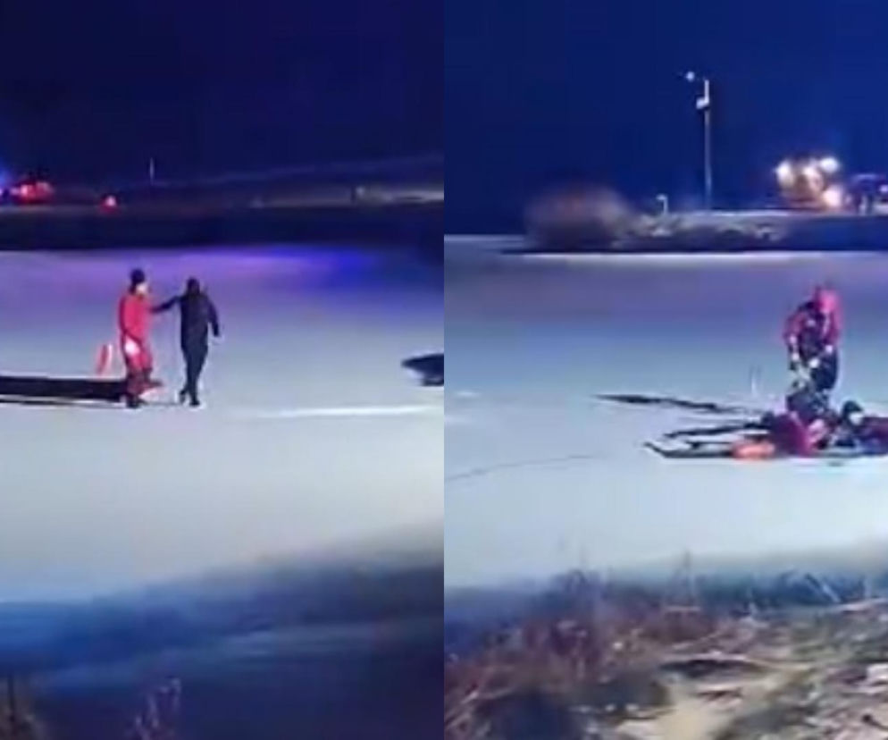 Chciał uciec przed policją na zamarznięty zbiornik i lód się pod nim załamał