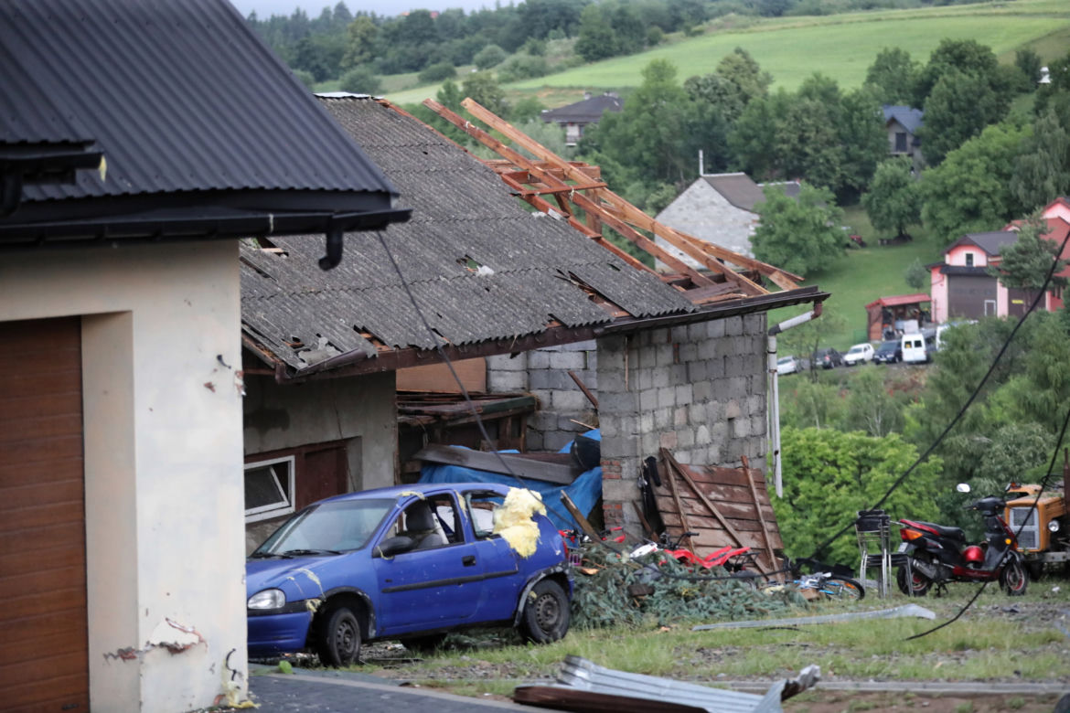 Trąba powietrzna nad Sądecczyzną 