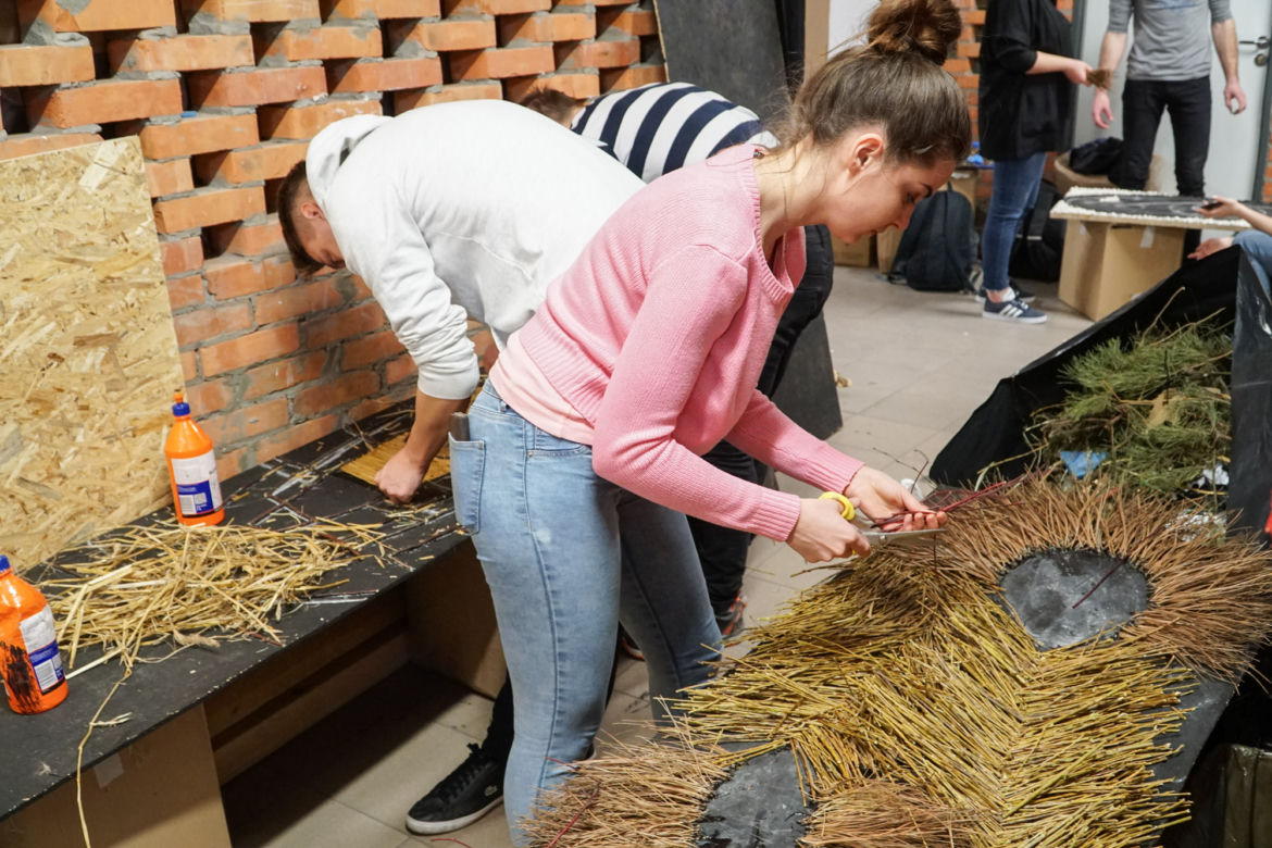 Instalacje artystyczne z roślin wykonane w pracowni Architektury Krajobrazu KUL, przez studentów pod okiem wykładowcy mgr. inż. Pawła Adamca